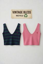 Up cycled Polo Ralph Lauren V Neck Tank top