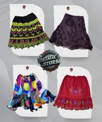 Y2K Boho Bloom Poly Skirt