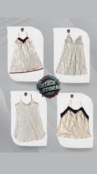 Y2K Cream Satin Cami Tops