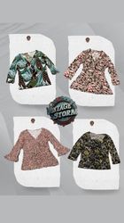Y2K Patterned Poly Blouse