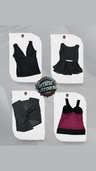 Blusa Nera in Poliestere Retro Y2K