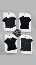Y2K Black Casual Poly Blouses