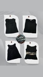 Blusa nera in poliestere Y2K Chic