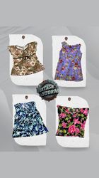 Blusa floreale in poliestere Y2K retro