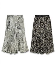(FV-1424)     Black Printed Midi Skirts Bundle | V..