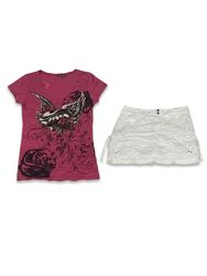 (FV-1419)     Y2K Graphic Baby Tees & White Mini S..