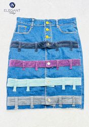 Jupes en denim à ceinture multi-upcyclée - EVR0557
