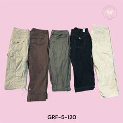 Women’s Y2K Cotton Cargo Capri Pants – Multi-Pocke..