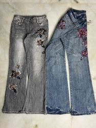 Y2k Embellished & Embroidered Women Jeans