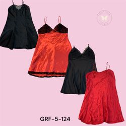 Romantic Y2K Vintage Style Slip Dress in Black & R..