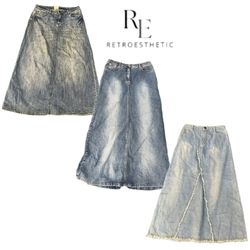 Y2K NYC IT GIRL DENIM MAXI SKIRTS RE-323..