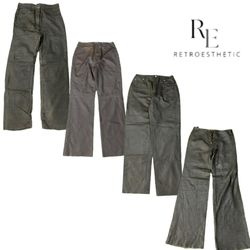 Y2K Unique Leather Pants Re-3237
