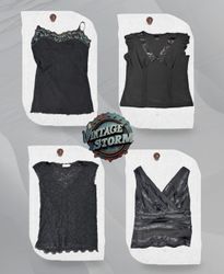 Y2K Moonlit Gothic Poly Blouse