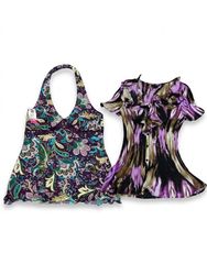 (FV-1433)     Y2K Psychedelic Print Tops Bundle Re..