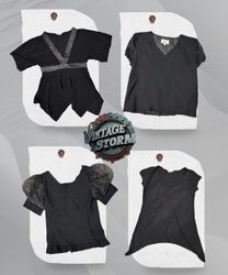 Y2K Raven Grace Poly Blouse