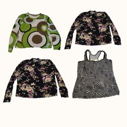 Y2K Retro Floral & Mod Geometric Patterned Top Bun..