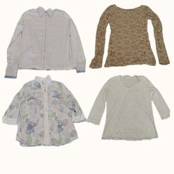 Y2K Cottagecore & Lace Detailed Neutral Top Bundle..