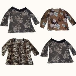 Y2K Grunge & Earth Tone Mixed Pattern Top Bundle
(..