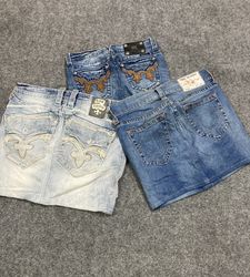 Upcycle Miss Me True Religion Rock revival Skirt