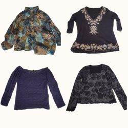 Y2K Grunge & Boho Floral Mixed Pattern Top Bundle ..