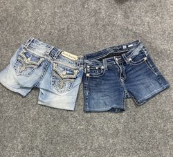 Upcycle Miss Me True Religion Rock revival Mini Sh..