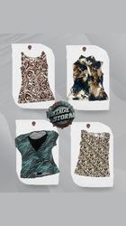 Y2K Retro Pattern Poly Blouse