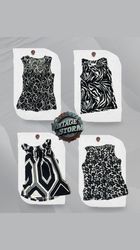 Y2K Abstract Print Poly Blouse