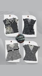 Y2K Monochrome Poly Blouse
