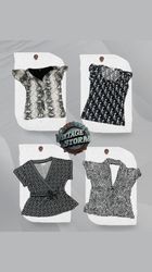 Y2K Retro Printed Poly Blouse