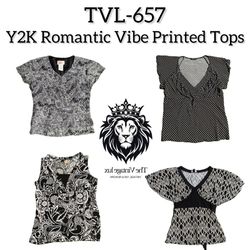 Y2K Romantic Vibe Printed Tops (TVL-657)