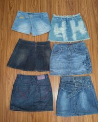 Cyber Y2K Denim mix Skirt Lot(MSK-190)