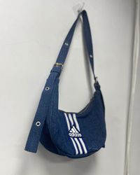 Upcycled Denim Adidas Belt- Strap Shoulder Bag