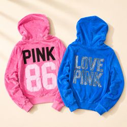 Pink VC Bebe Velour Hoodies