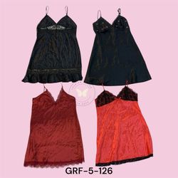Red Flame Black Satin Mini Dress – Y2K Style (GRF-..