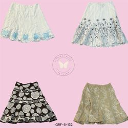 Casual Y2K Cotton Maxi Skirt with Vintage Print (G..