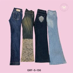 Jeans in denim vintage wash Y2K per donne (GRF-5-1..