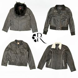 Y2K Unique Girl Denim Leather Jacket RW1964
