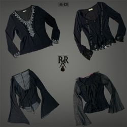 Y2K Black Gothic Full Sleeve Tops (AA-83..