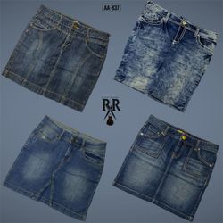Y2K IT Girl Denim Midi Mix Skirts (AA-837)