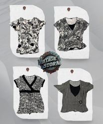 Y2K Black Swan Poly Blouse