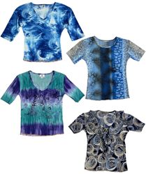 Y2K Aqua-Core Graphic Tops: RE-048