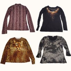Y2K Grunge & Patterned Knitwear Top Bundle ( ST 06..