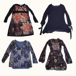 Y2K Grunge & Floral Graphic Mixed Top Bundle (ST 0..