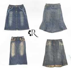 Y2K NYC IT Girl Denim Maxi Skirt RW1976