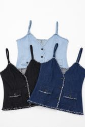 CR1620 UPCYCLED DENIM BUTTONED CAMISOLE