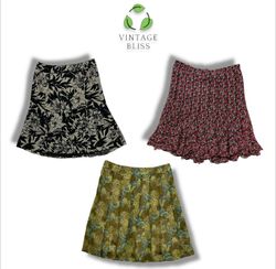 Y2K Poly Flare Long Skirts