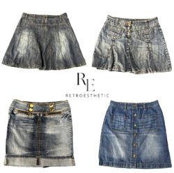 Y2k NYC IT GIRL DENIM MIDI SKIRT RE-3526