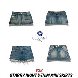 Y2K Starry Might Denim Mini Skirts - EV0926
