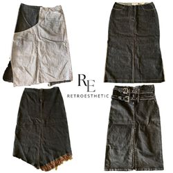 Y2k NYC IT GIRL DENIM MIDI SKIRT RE-3245