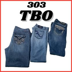 Y2k Embracing & Embroidery jeans #303.